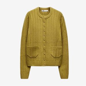 Zara Women's Yellow Cardigan Sweater